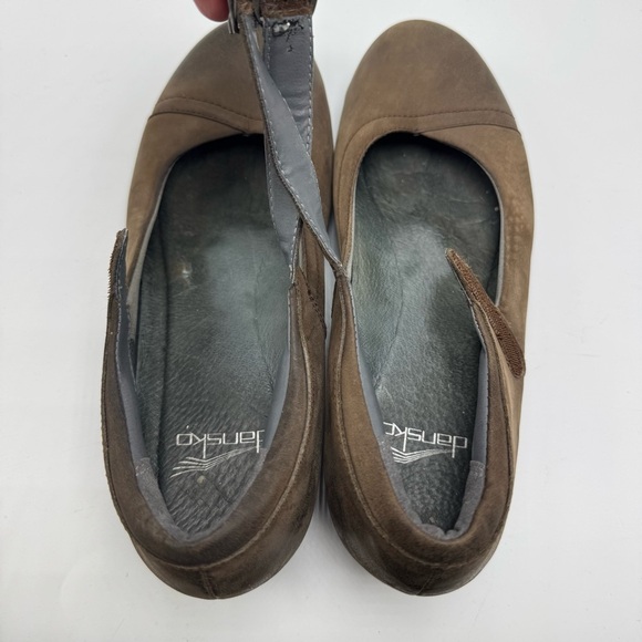 Dansko Fawna Mary Jane Clog Shoe Women’s 39  US 8.5/9 Brown Leather Heel - Picture 3 of 8